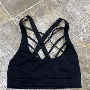 Black strappy sports bra